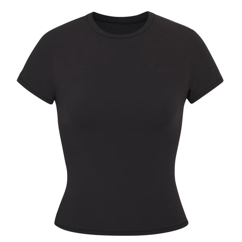 Skims Fits Everybody Short Sleeve T-Shirt Onyx Black TP-TSH-5394M Medium